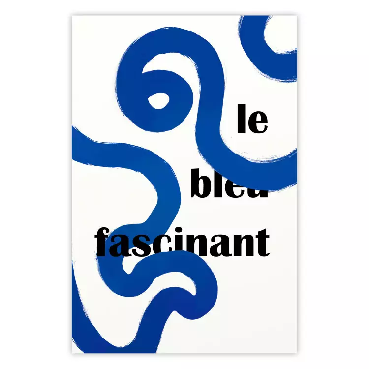 Azul fascinante - líneas abstractas con letras