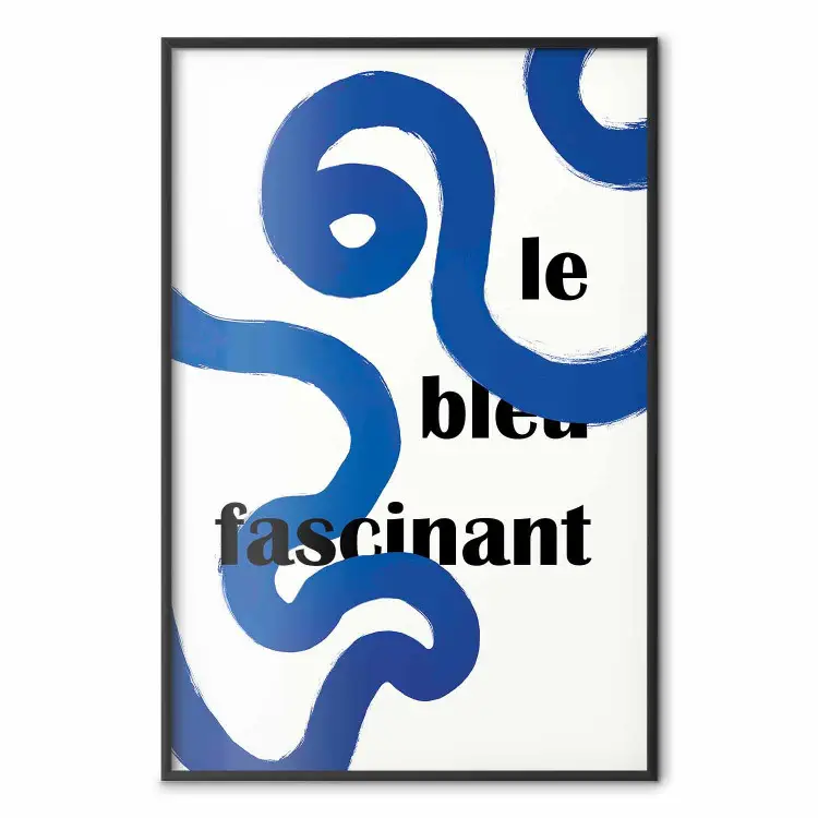 Azul fascinante - líneas abstractas con letras