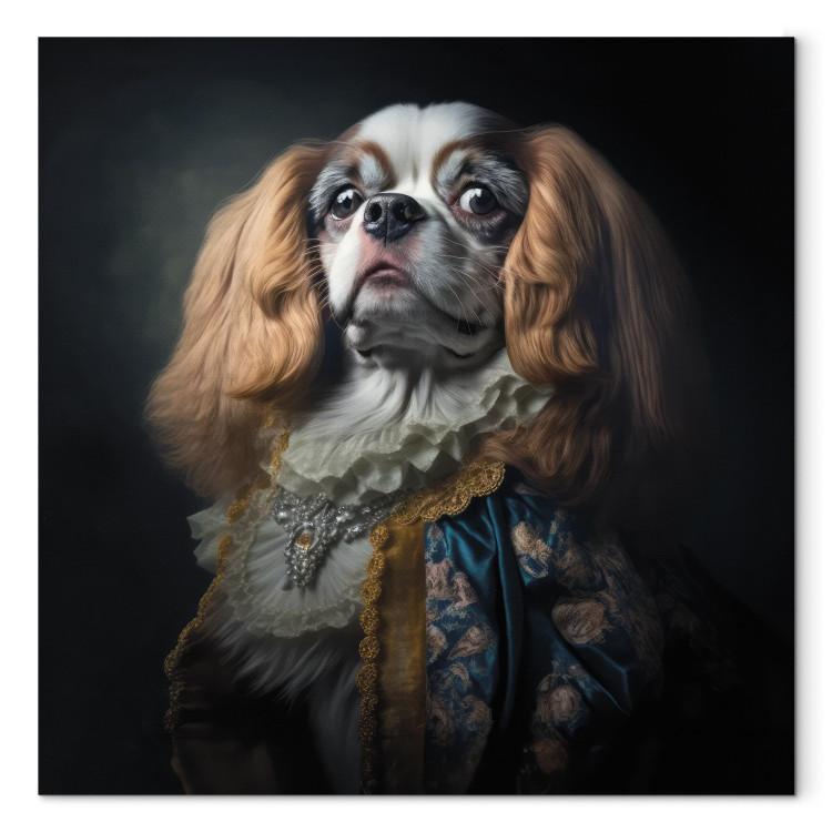 AI Dog King Charles Spaniel - Proud Aristocratic Animal Portrait - Square