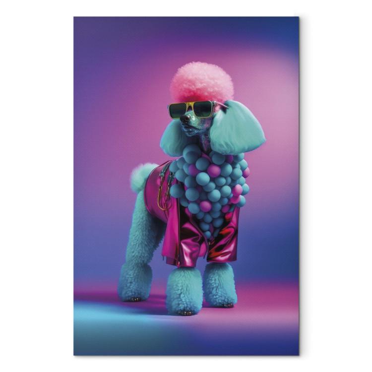 AI Dog Poodle - Fluffy Animal in a Fashionable Colorful Outfit - Vertical