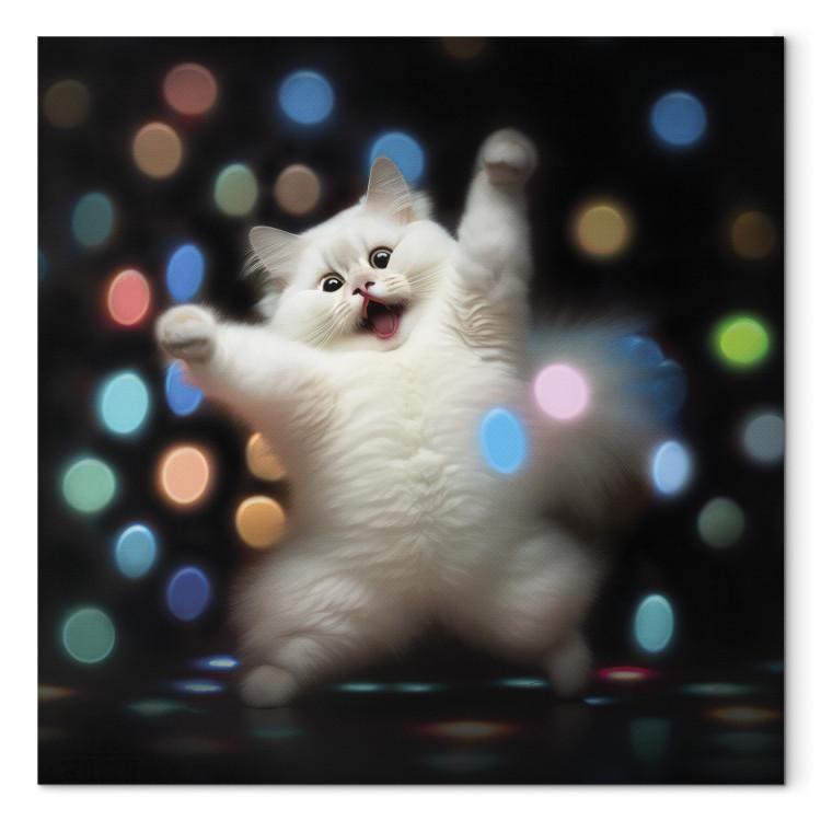 AI Persian Cat - Dancing Animal in Disco Dots - Square