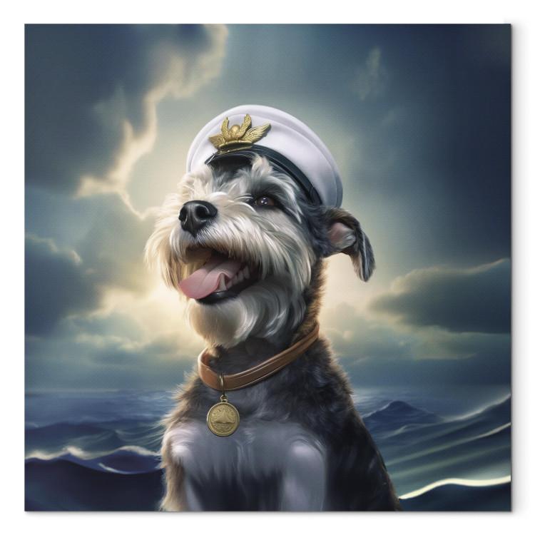 AI Dog Schnauzer - Portrait of a Fantasy Animal in the Role of a Sailor - Square