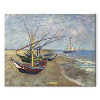 Réplica de pintura Fishing Boats on the Beach in Saintes Maries de la Mer
