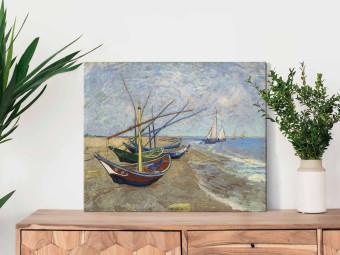 Réplica de pintura Fishing Boats on the Beach in Saintes Maries de la Mer
