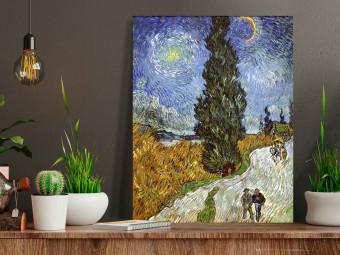 Réplica de pintura Road With Cypress and Star