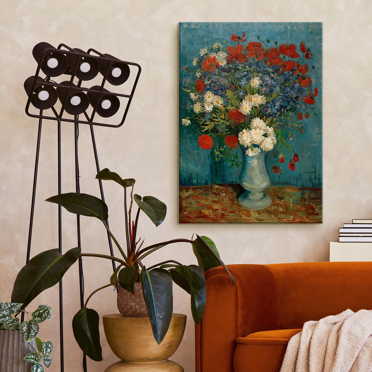 Réplica de pintura Vase With Cornflowers and Poppies