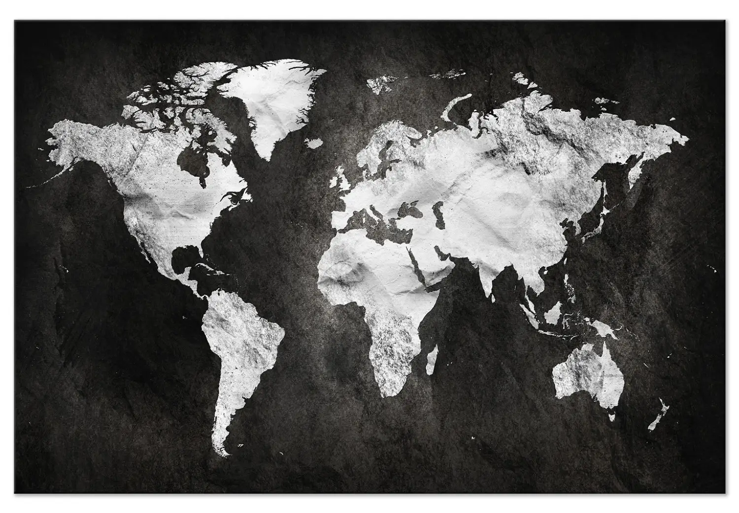 mapa del mundo continentes en blanco y negro