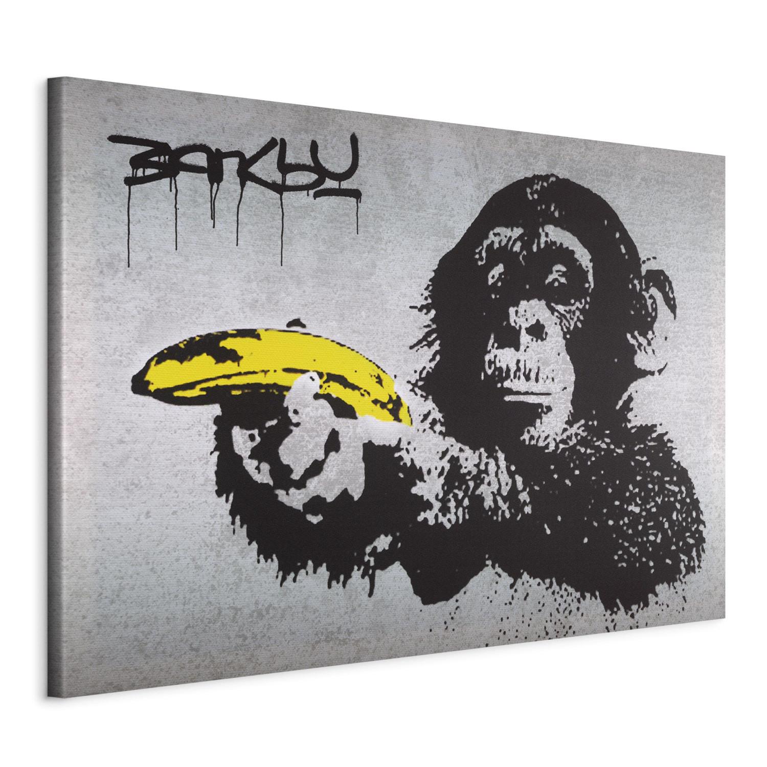 Cuadro decorativo Stop or the monkey will shoot! (Banksy)
