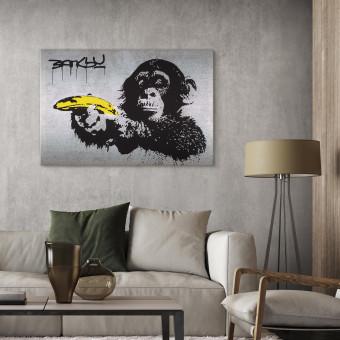 Cuadro decorativo Stop or the monkey will shoot! (Banksy)