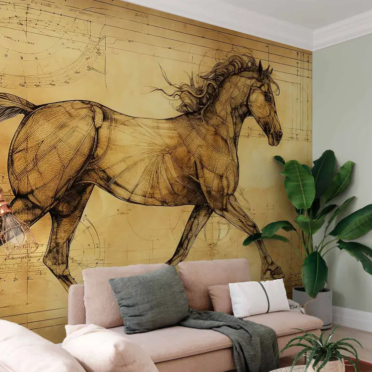 Estudio de animales - boceto de un caballo inspirado en da Vinci