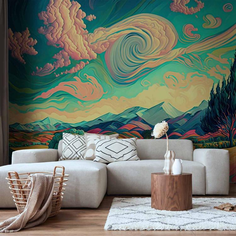 Mountain Scenery - A Colorful Landscape Inspired by the Works of Van Gogh