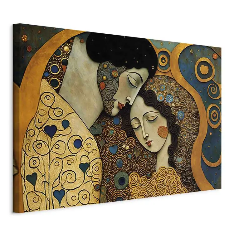 Pareja se abraza - mosaico de Klimt