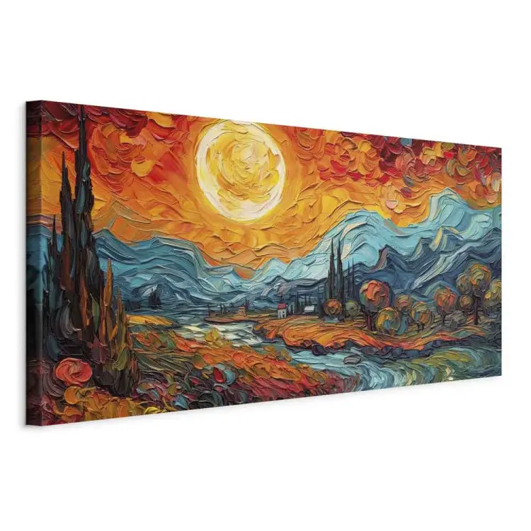 Paisaje rural - paisaje de montaña inspirado en las obras de van Gogh