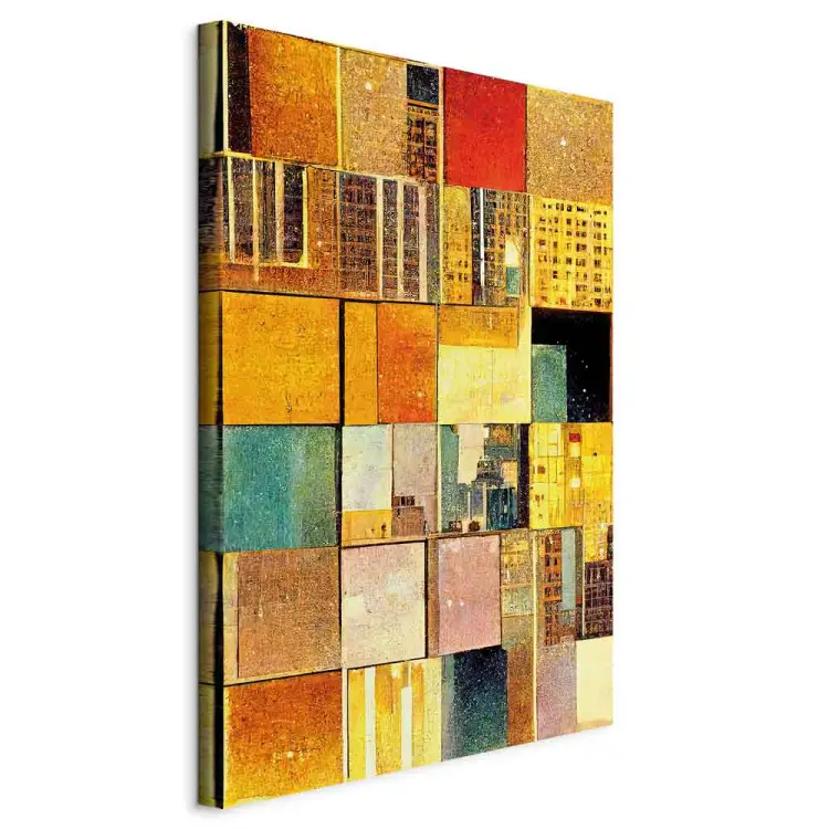 Cuadrados abstractos - composición geométrica al estilo de Klimt