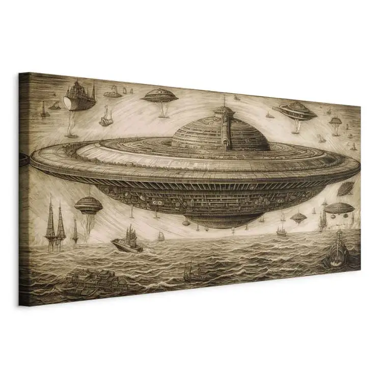 Nave ovni - boceto inspirado en el estilo de da Vinci