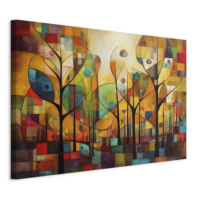 Bosque colorido - composición geométrica inspirada en Klimt