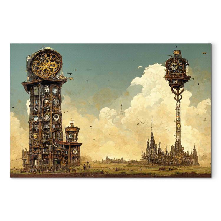 Vintage Clocks in the Desert - Surreal Brown Composition