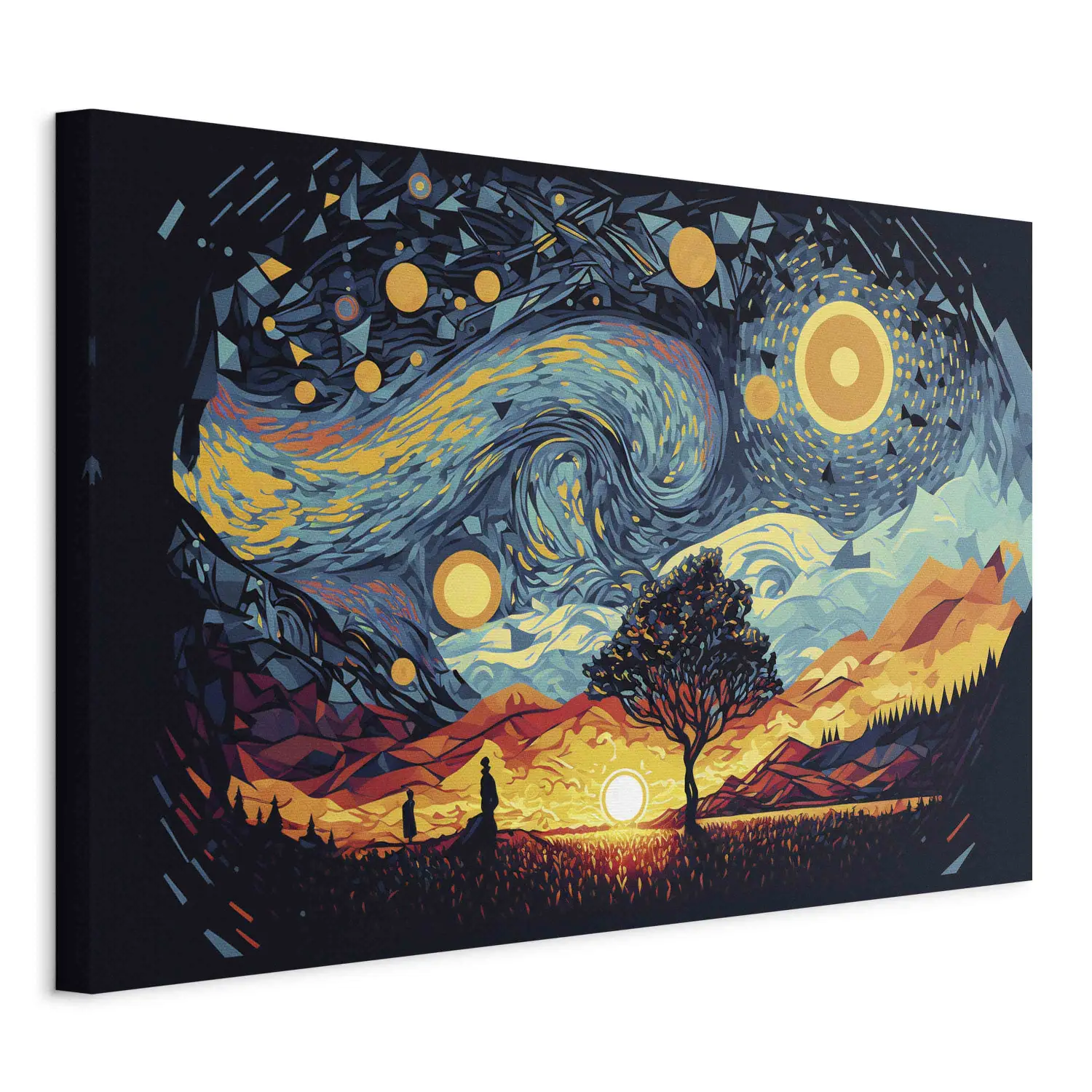 Cuadro XXL Amanecer - colorido paisaje inspirado en la obra de van