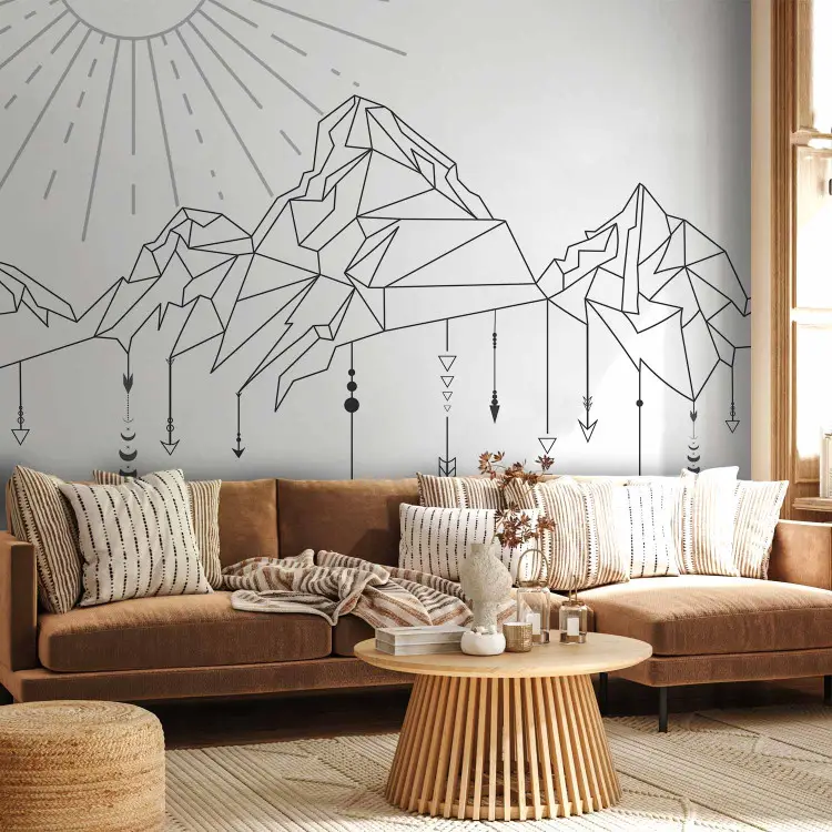 Perfil de una cordillera - montañas en estilo minimalista