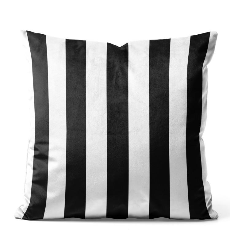 Cojin de velour Striped Zebra - Minimalist Black and White Composition