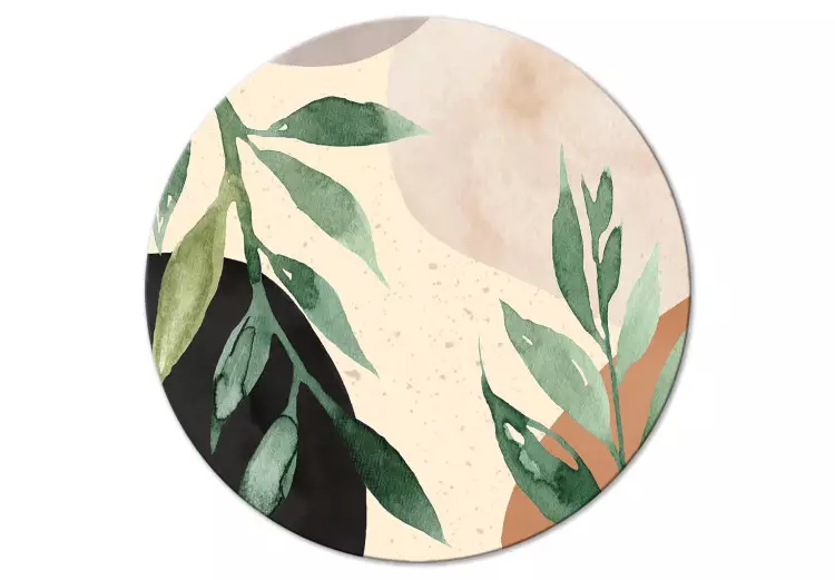 Abstracción vegetal - hojas marrones y verdes pastel