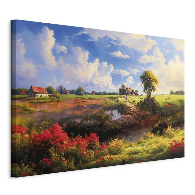 Idilio rural - un paisaje de la campiña polaca en colores otoñales