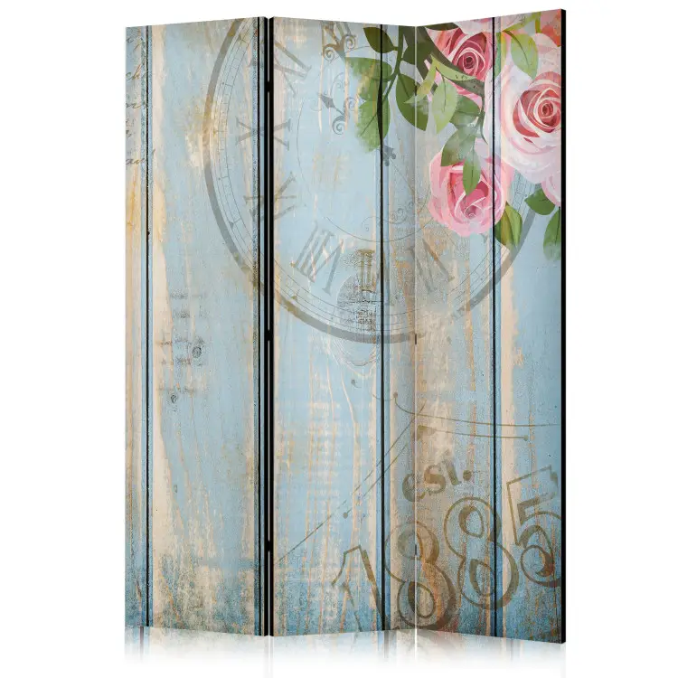 Jardín vintage - Flores rosadas en tablas de madera