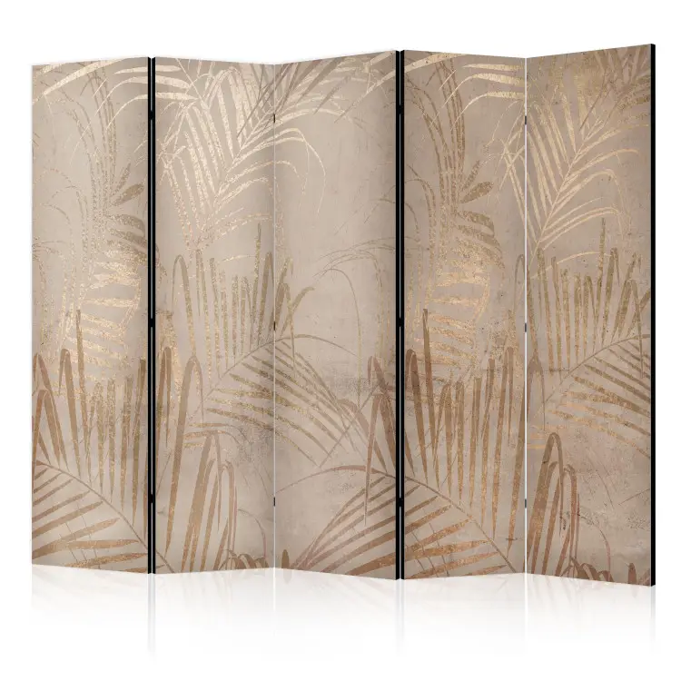 Costa de palmeras  I - composición artística beige con hojas