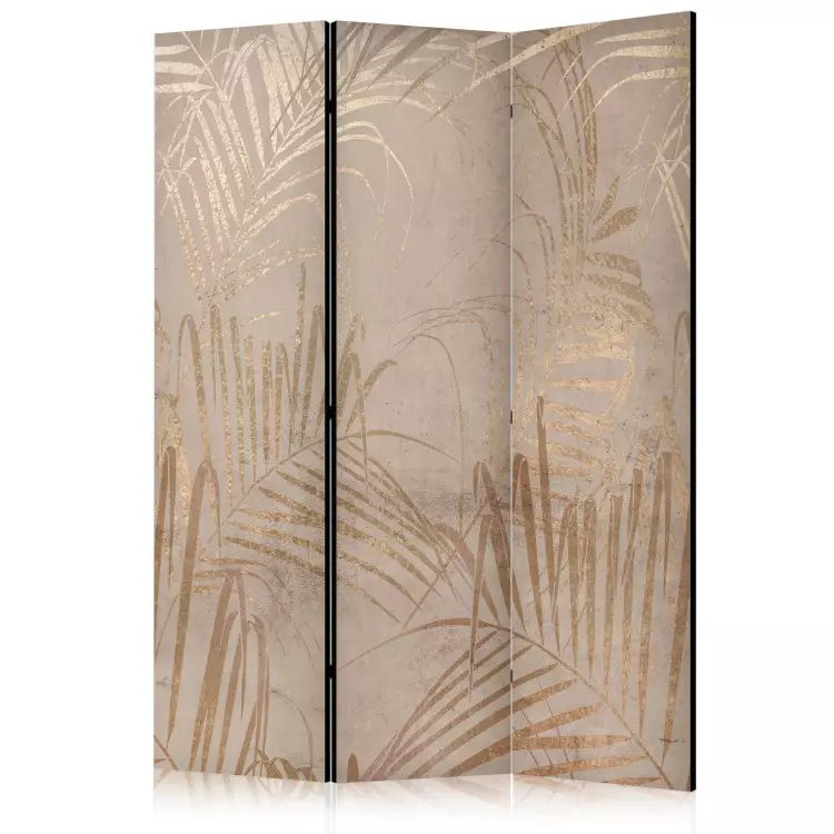 Coast of Palm Trees - Artistic Beige Composition With Leaves [Room Dividers]
