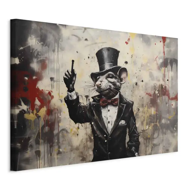 Rata con frac - graffiti inspirado en Banksy