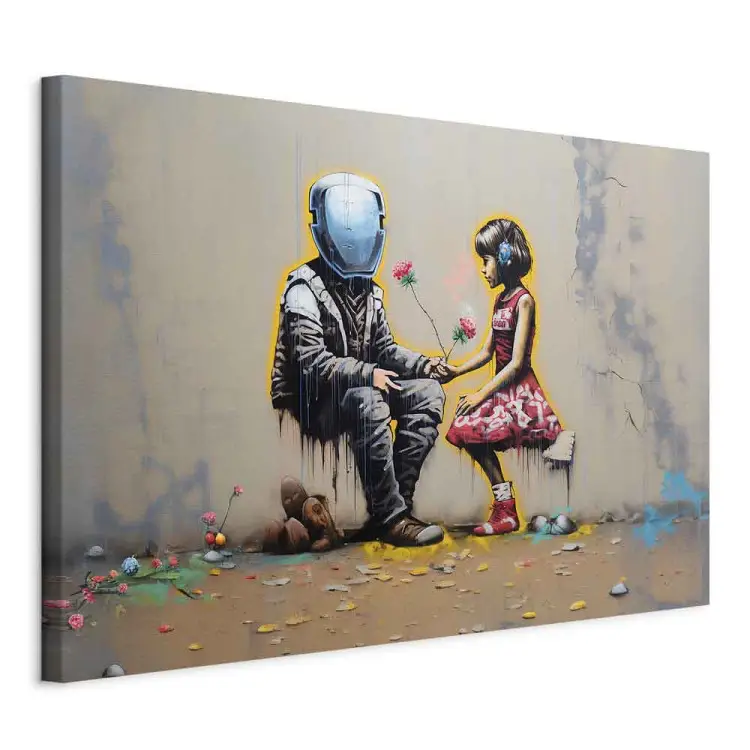 Meeting AI - graffiti futurista de colores estilo Banksy