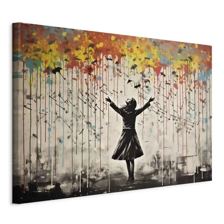 Canción de lluvia - graffiti colorista estilo Banksy