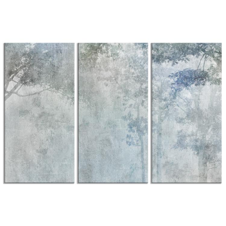 Cuadro en lienzo Trees in a Misty Aura - Nature in Blue-Gray Tones