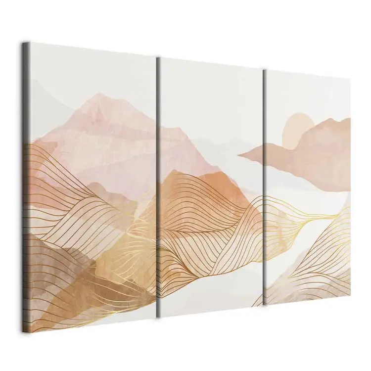 Montañas abstractas - paisaje delicado en colores miel