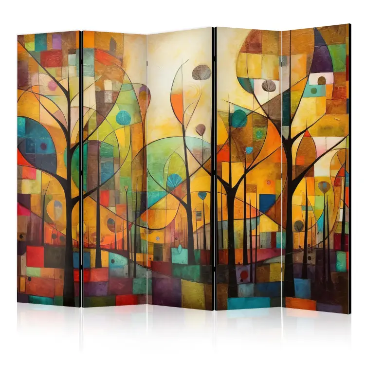 Bosque de colores II - composición geométrica en estilo de Klimt