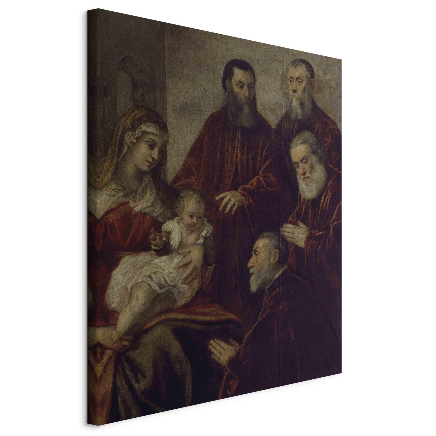 Reproducción de cuadro Madonna and Child, with four Venetian Senators worshipping