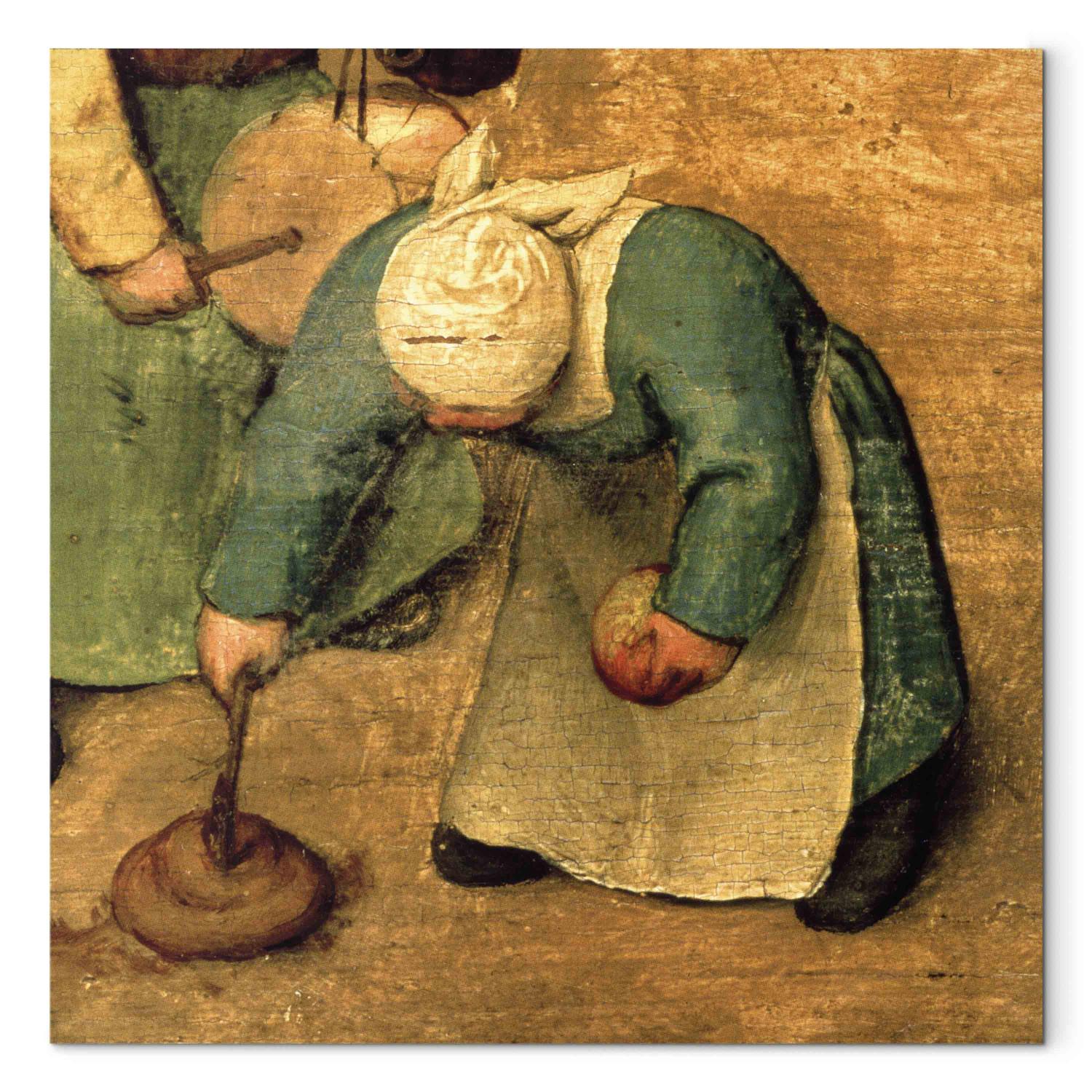 Cuadro famoso Children's Games (Kinderspiele): detail of a girl playing with a spinning top