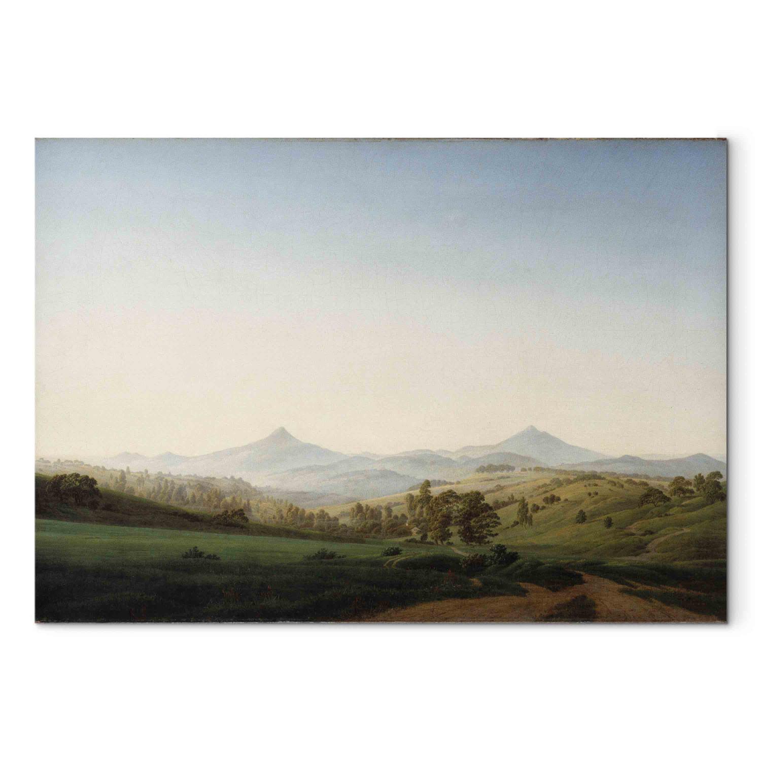 Reproducción Bohemian landscape with the Milleschauer mountain