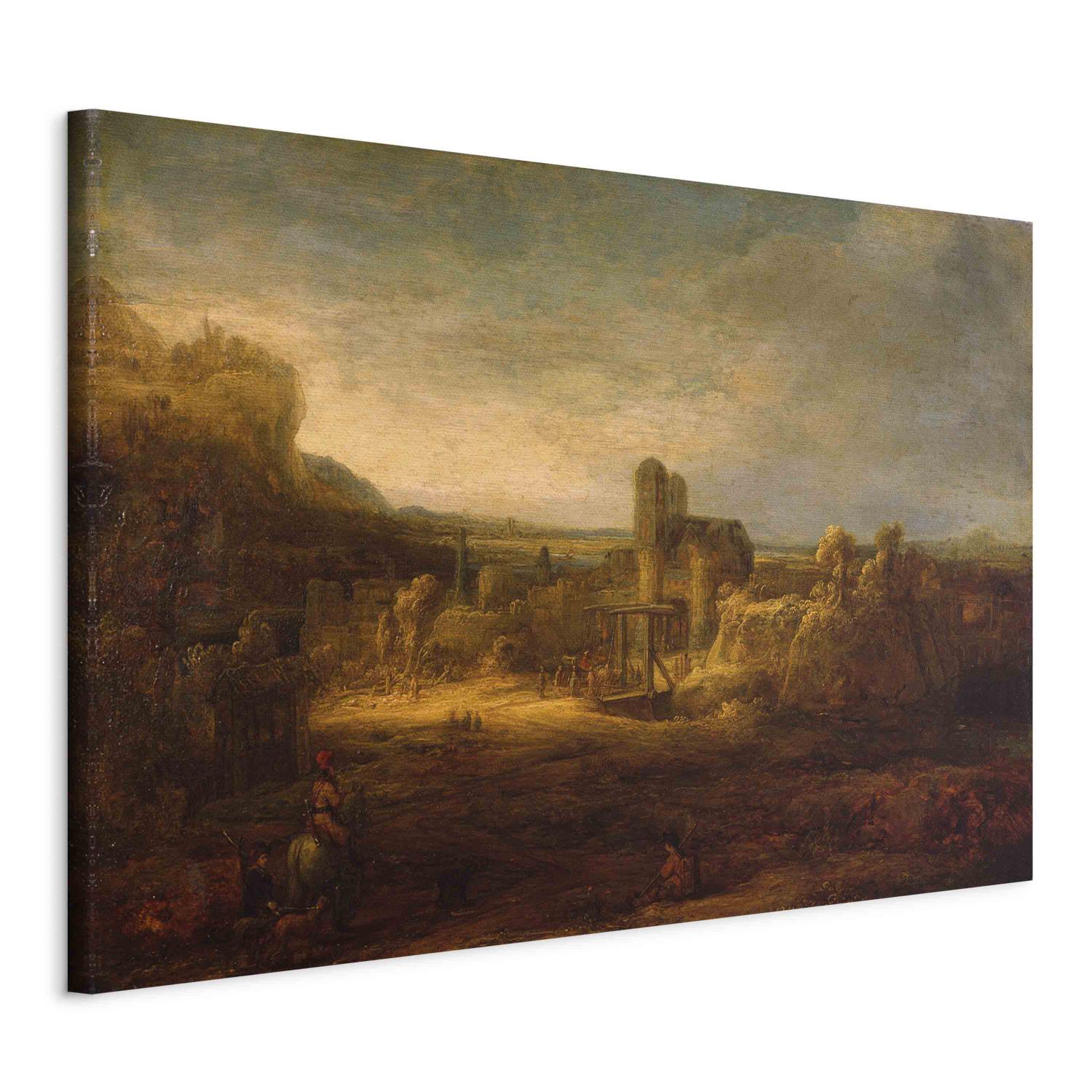 Réplica de pintura Landscape with Drawbridge