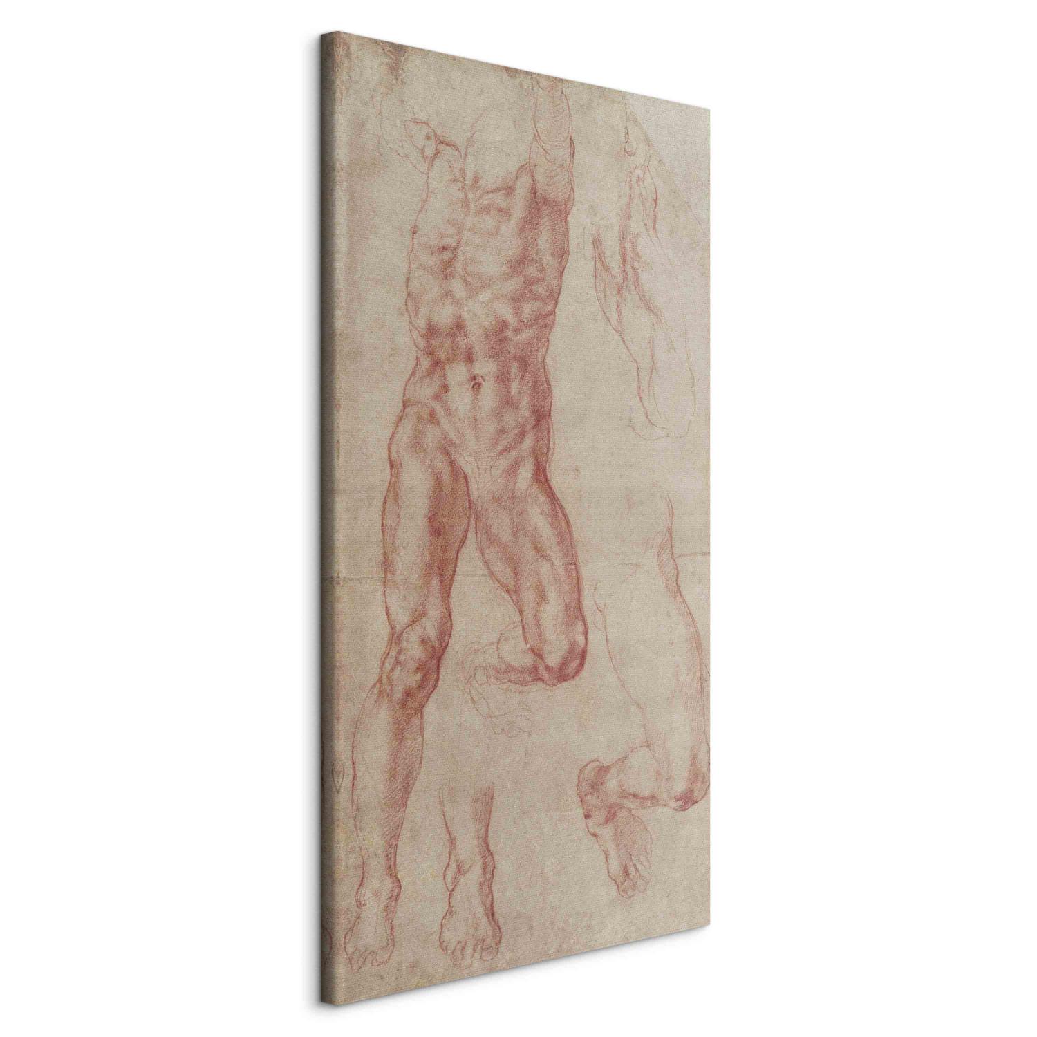 Reproducción de cuadro Study of a crucified man (Haman) with separate leg and foot studies