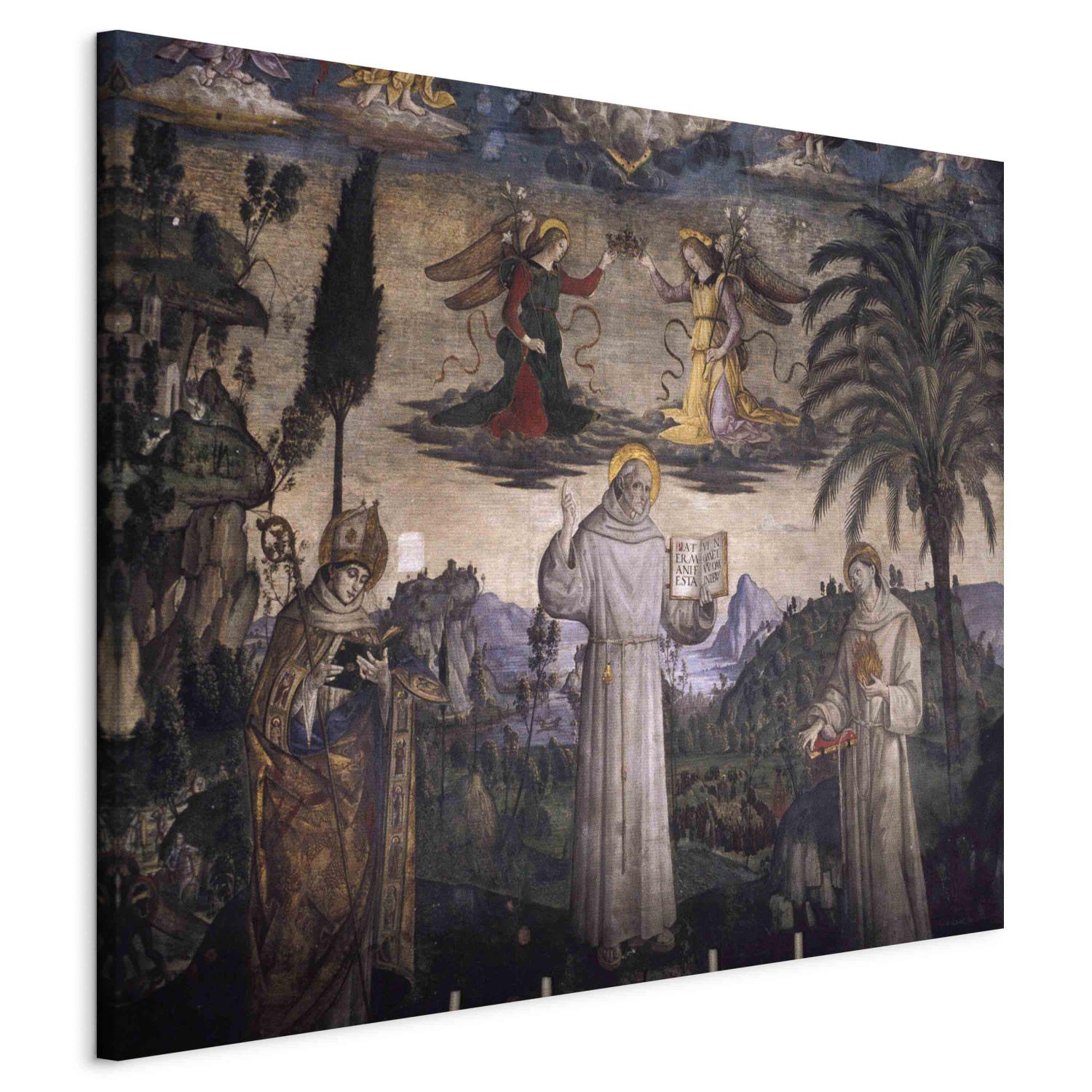 Reproducción St. Bernard of Siena with Saints Louis of Toulouse and Anthony of Padua