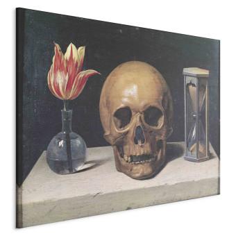 Reproducción de cuadro Vanitas Still Life with a Tulip, Skull and Hour-Glass