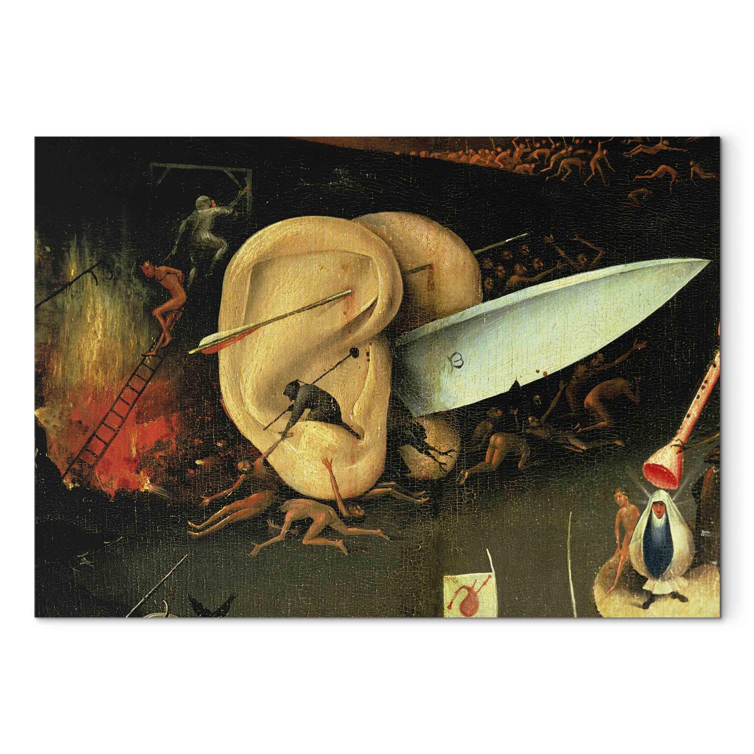 Reproducción de cuadro The Garden of Earthly Delights: Hell, right wing of triptych, detail of ears with a knife