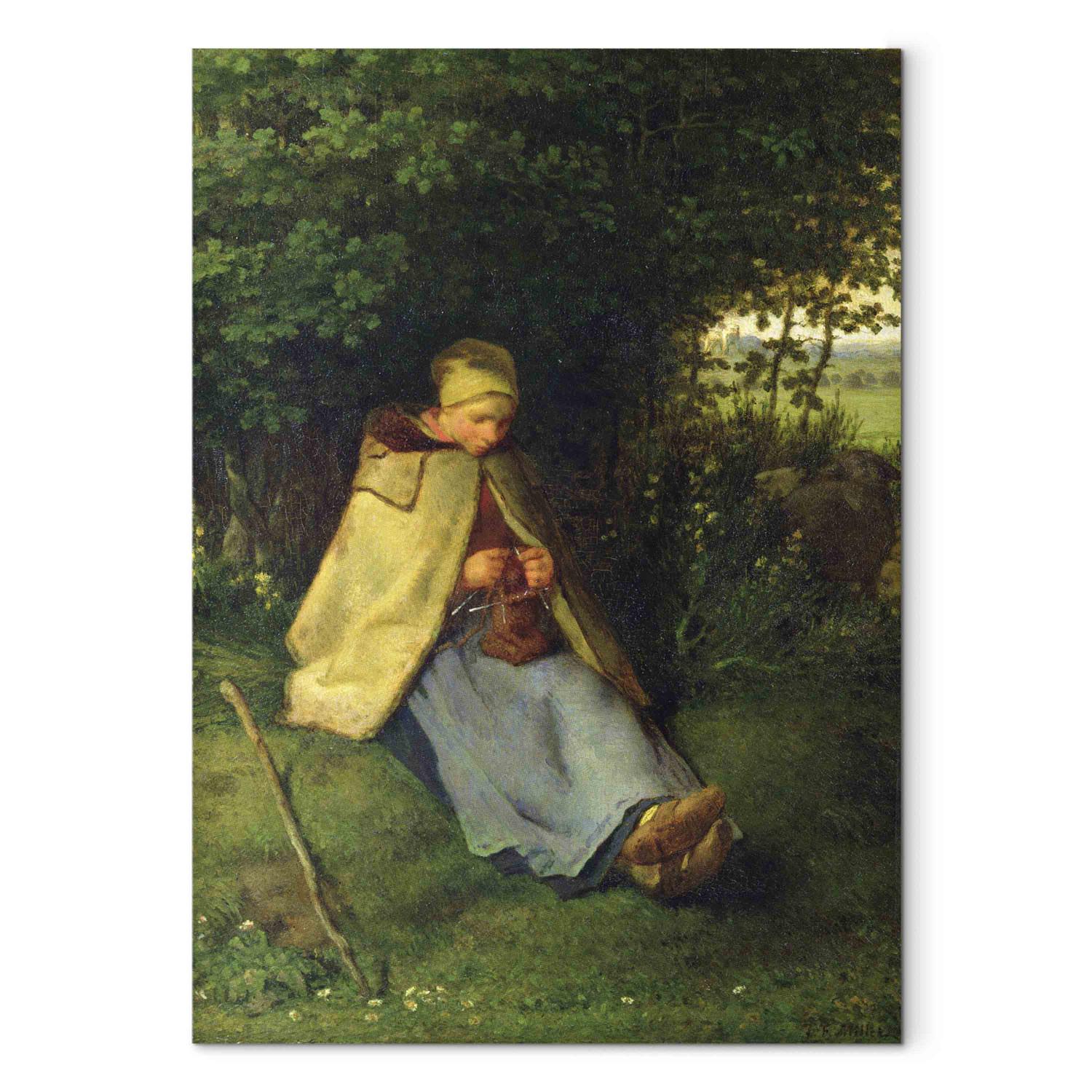 Réplica de pintura The Knitter or, The Seated Shepherdess