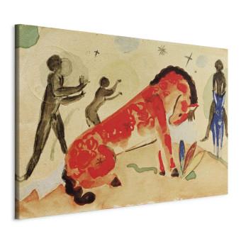 Reproducción de cuadro Rotes Pferd mit schwarzen Figuren