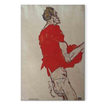 Cuadro famoso E.Schiele, Stehender Mann mit rot.Tuch