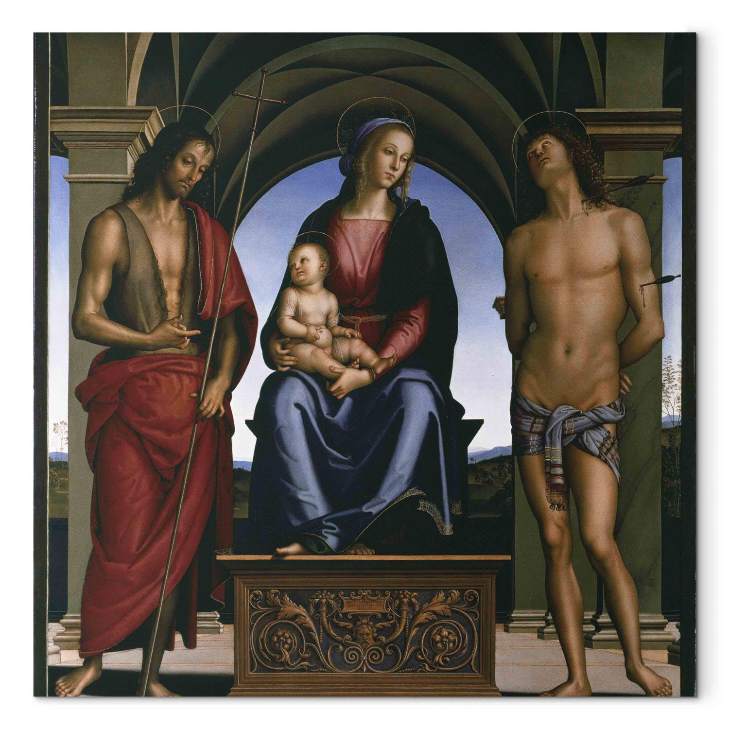 Cuadro famoso Madonna and Child and Saints John the Baptist and Sebastian