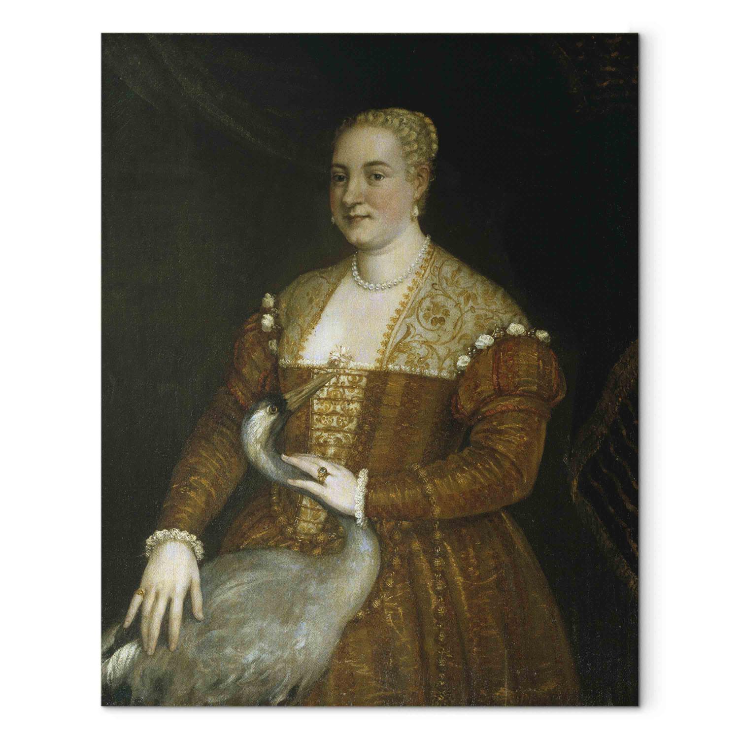 Reproducción de cuadro Portrait of a lady with a heron