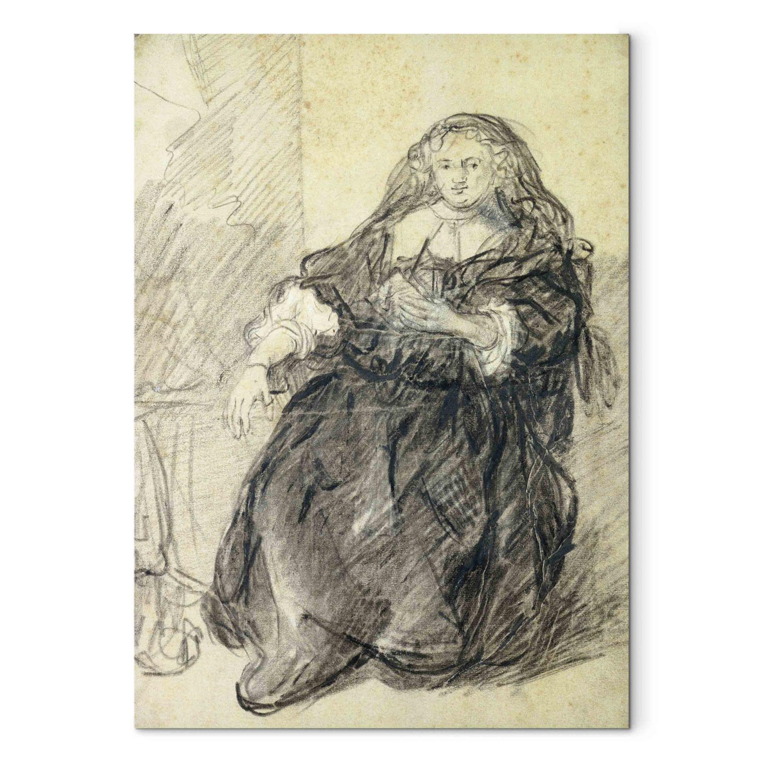Reproducción de cuadro Seated Saskia with a letter in her left hand