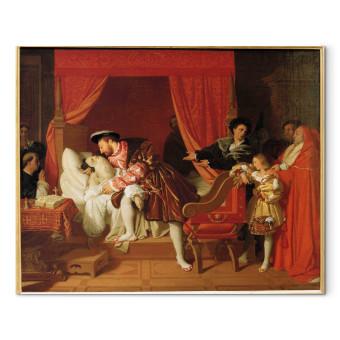 Réplica de pintura François Ier reçoit les derniers soupirs de Léonard de Vinci